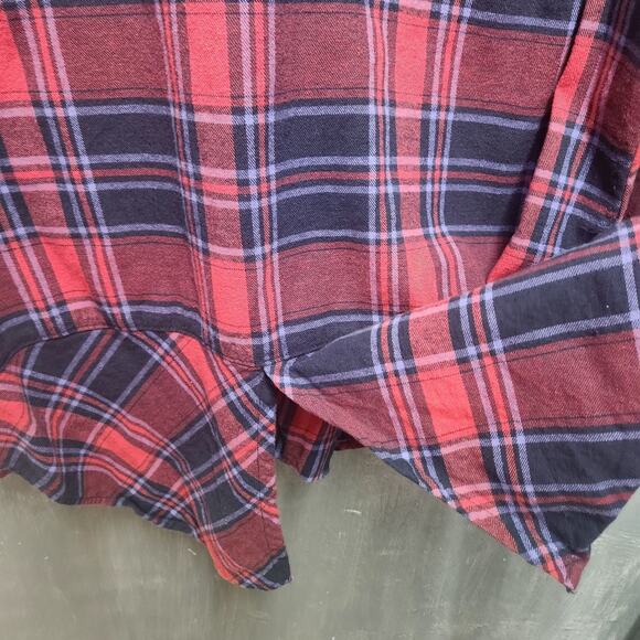 Bit & Bridle Western Shirt XL Plaid Snap Up Jeweled Collar Flannel Shirt - Picture 6 of 13